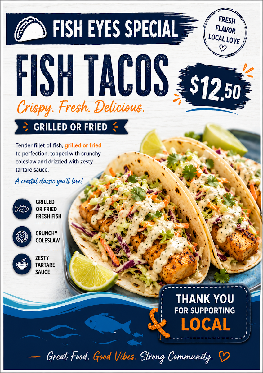 Menu, Fish Eyes