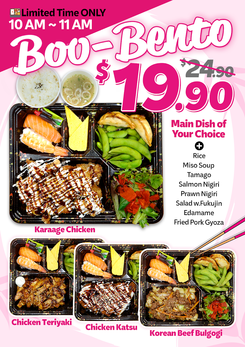 Menu, MistaBoo Sushi on Train - Brisbane CBD