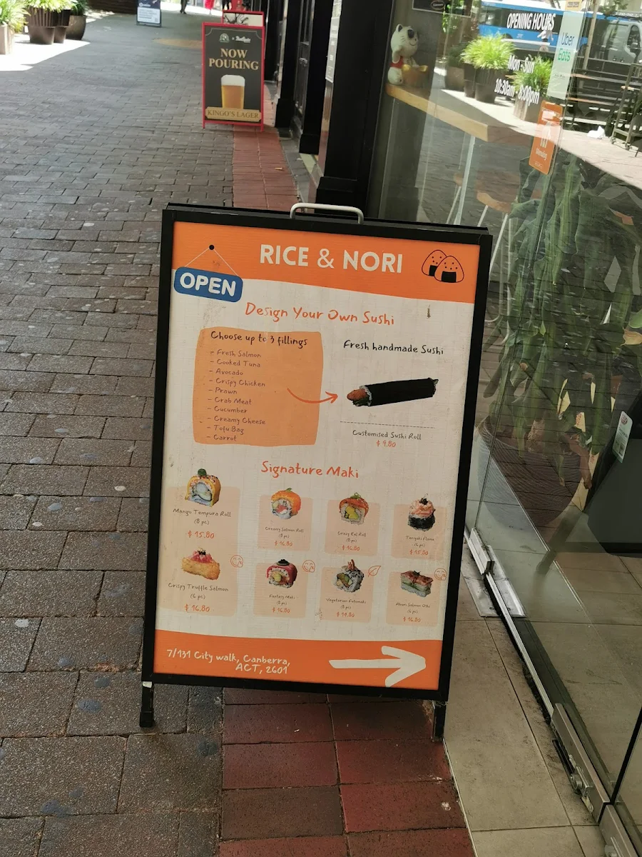 Menu, Rice & Nori Canberra