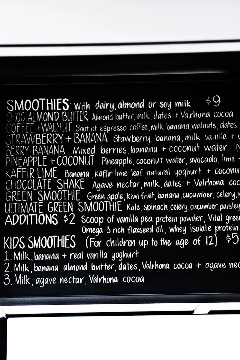 Menu, Maple + Clove