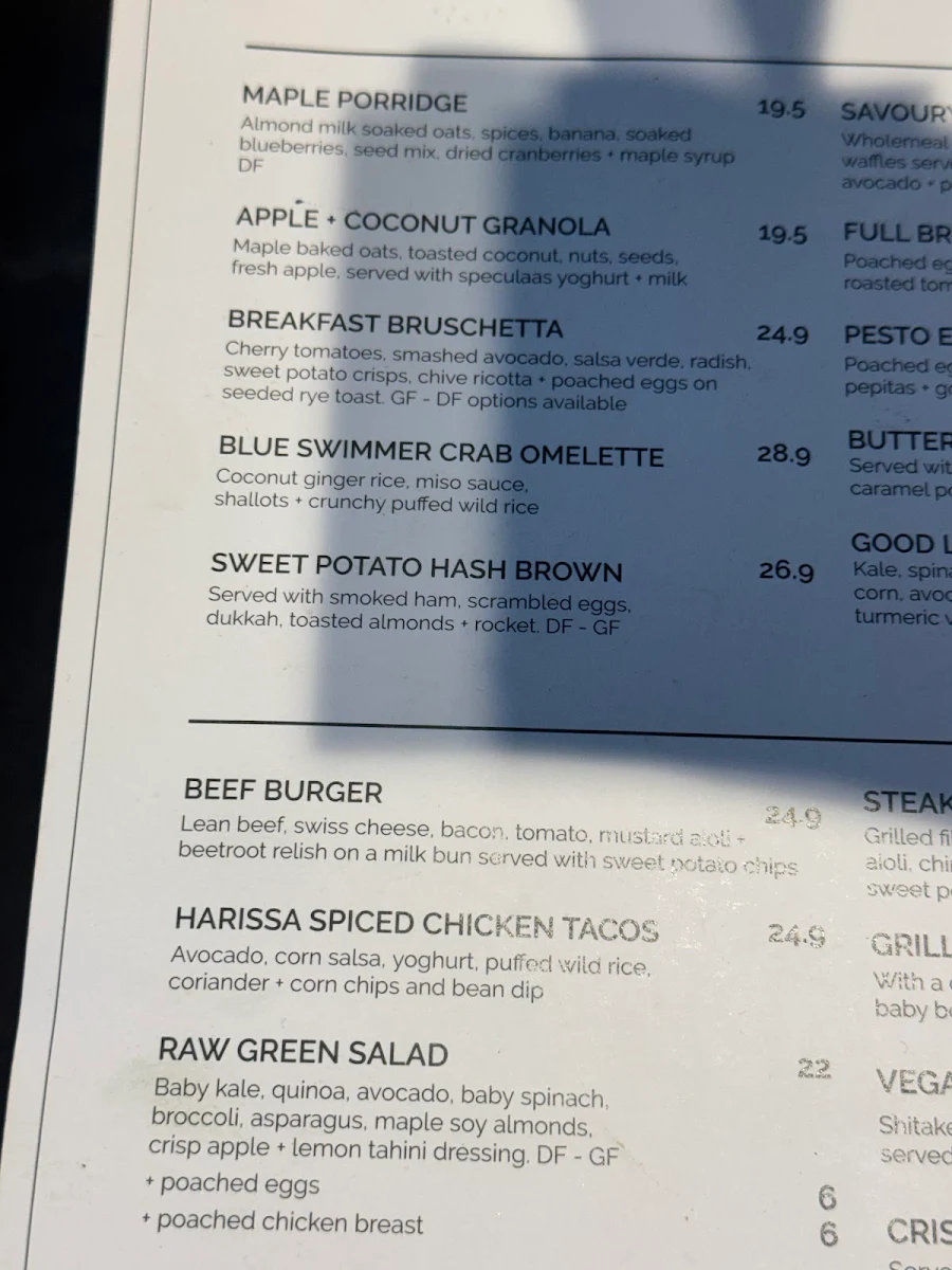 Menu, Maple + Clove