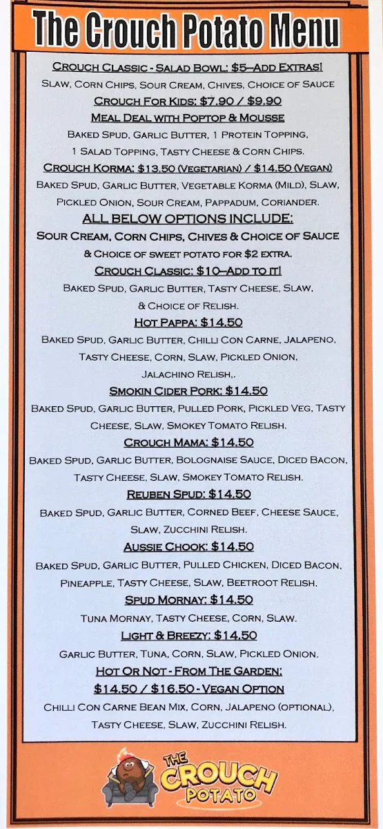 Menu, The Crouch Potato