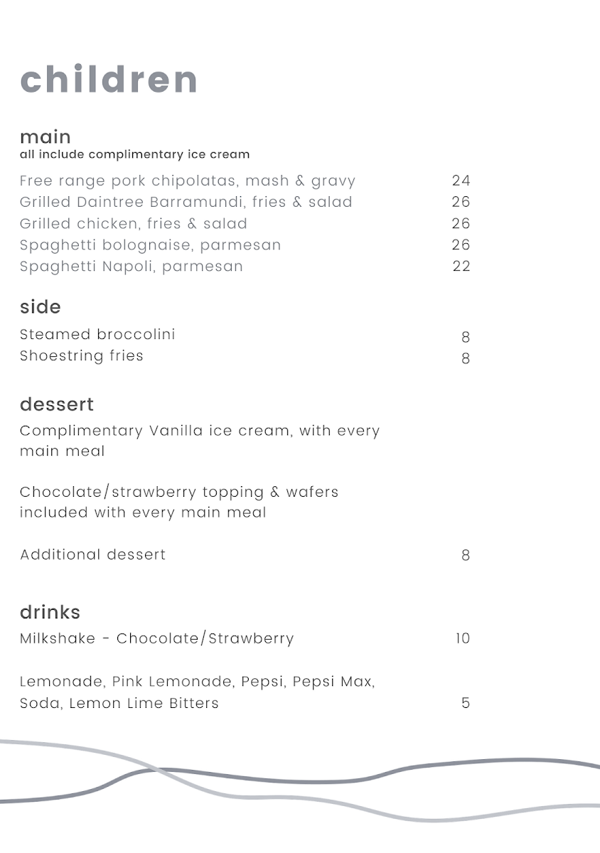 Menu, Harrisons by Spencer Patrick