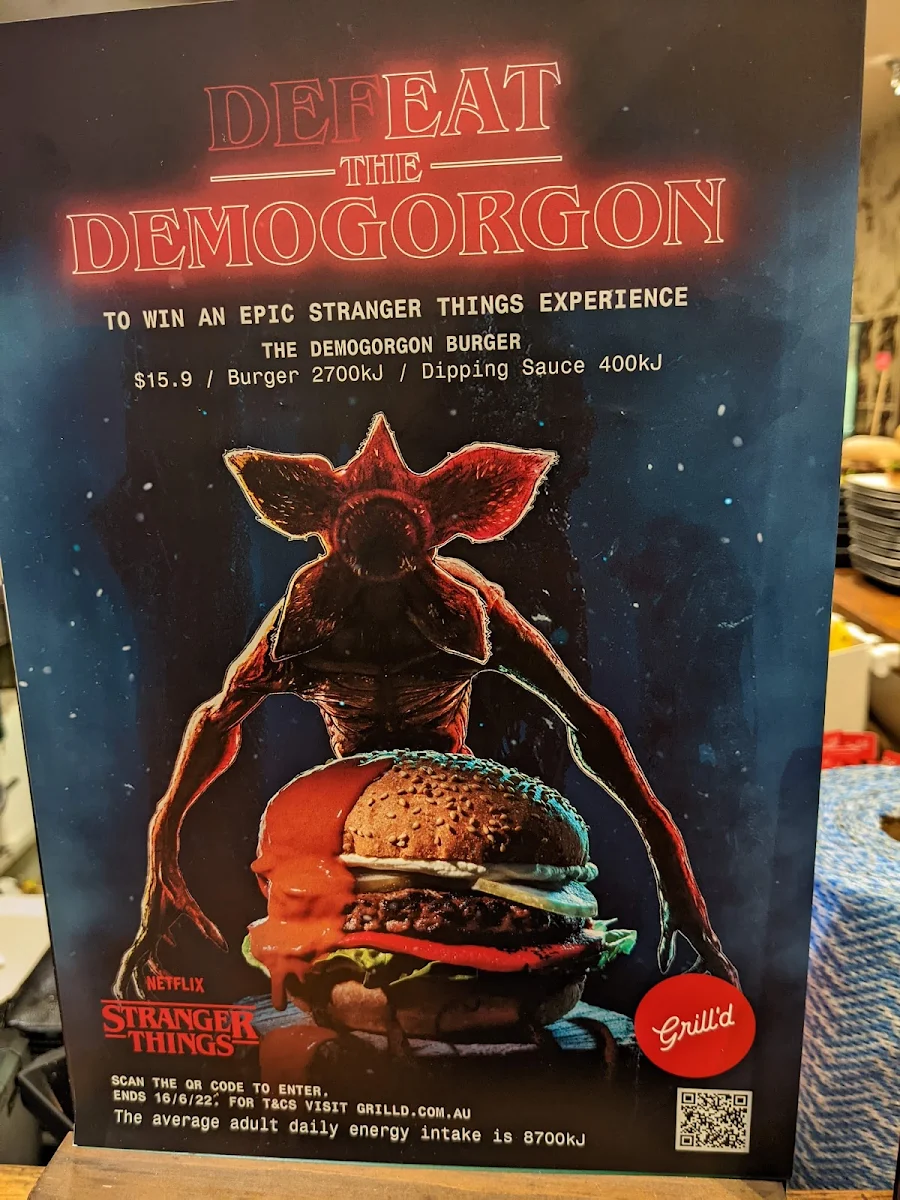Menu, Grill'd Burgers - Elsternwick