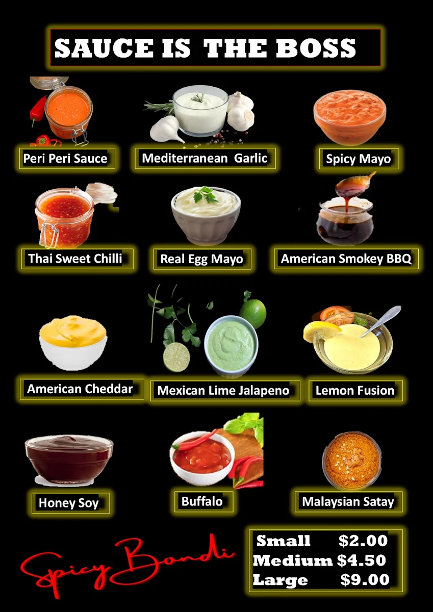 Menu, Spicy BONDI