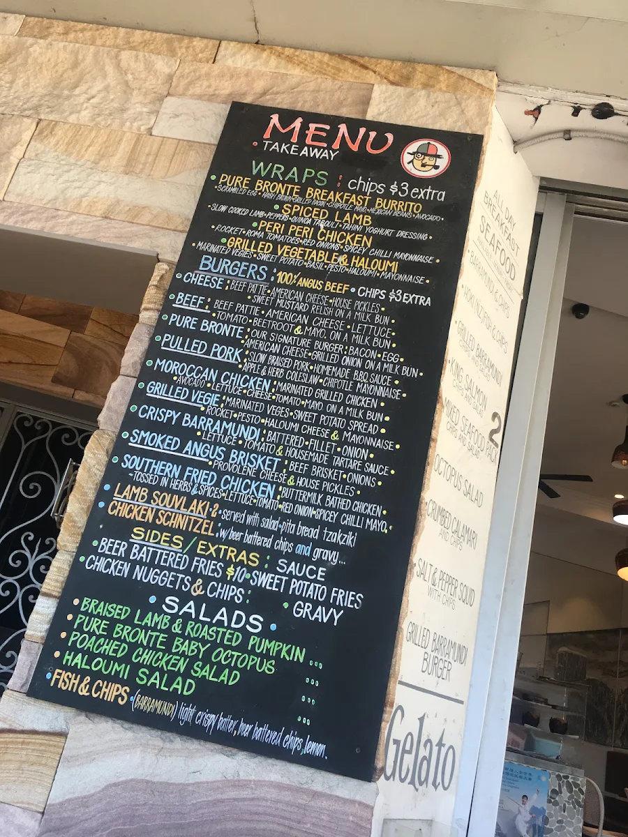 Menu, Pure Bronte