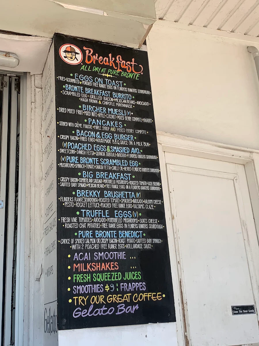 Menu, Pure Bronte