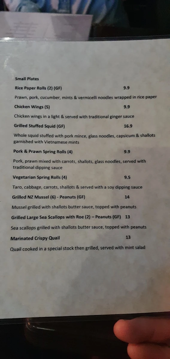 Menu, Quan 55 & Bar