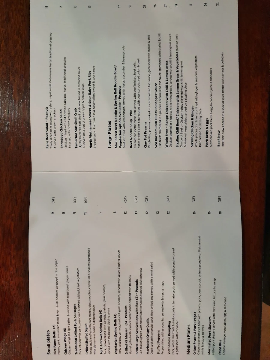 Menu, Quan 55 & Bar