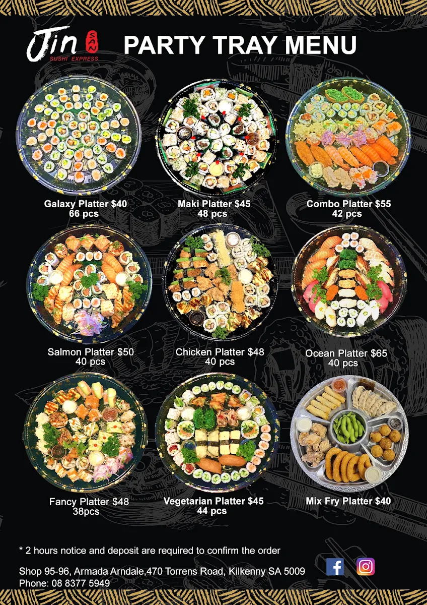 Menu, Jinsan Sushi Express - Arndale