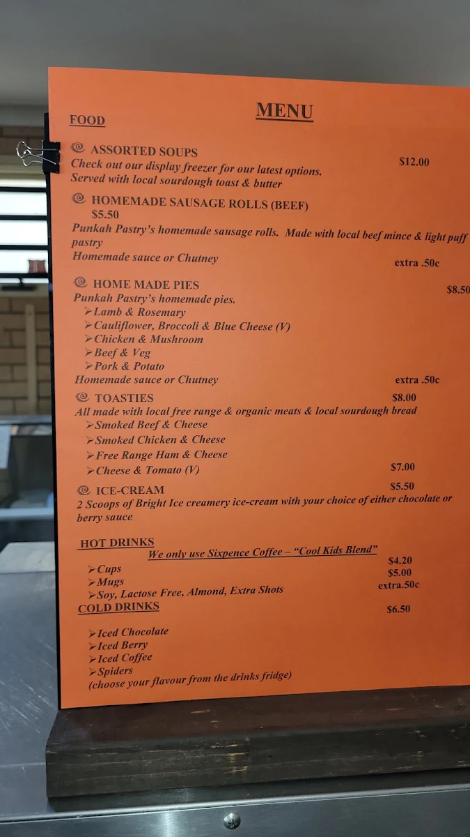 Menu, Punkah Pantry