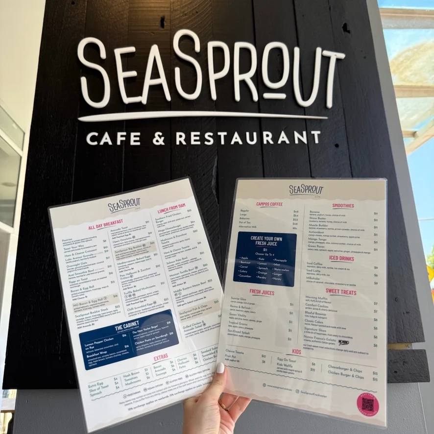 Menu, SeaSprout Cafe & Restaurant Freshwater