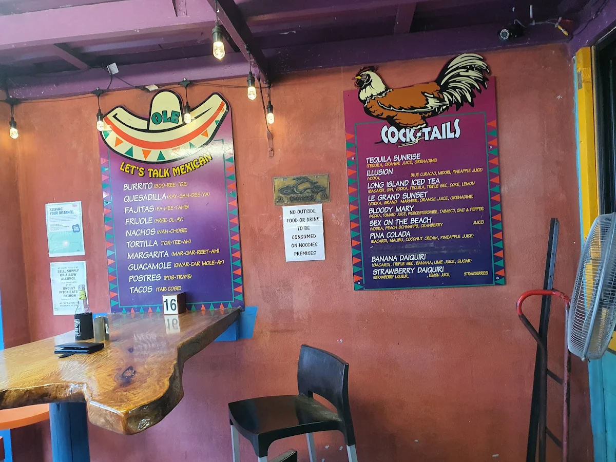 Menu, Noodies on the Beach