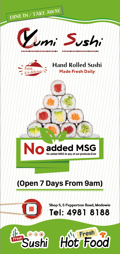 Menu, Yumi Sushi