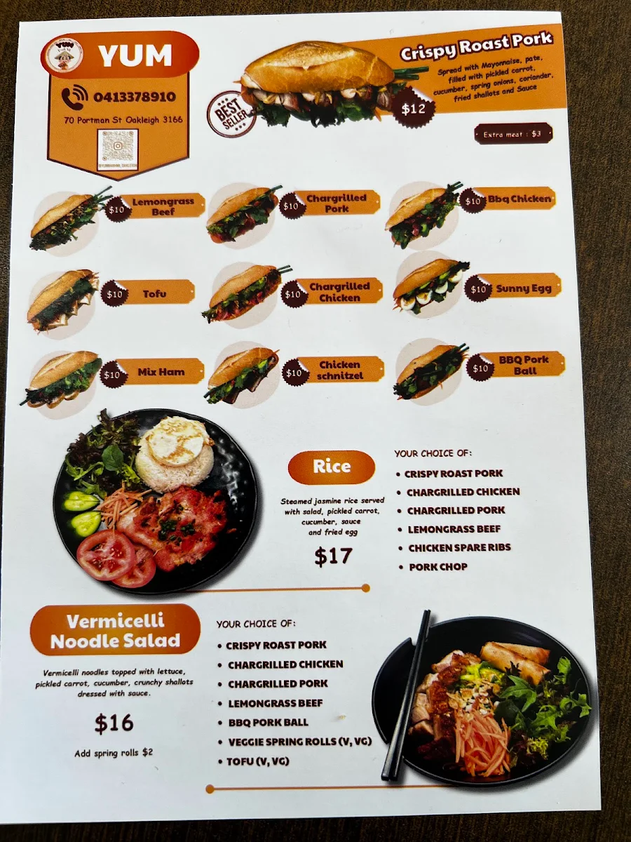 Menu, Yum Banh Mi