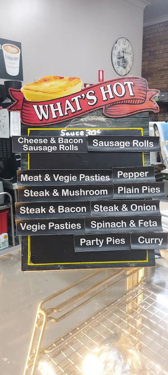 Menu, Halls Gap Bakery