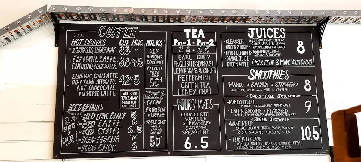 Menu, D'Angelo Cafè