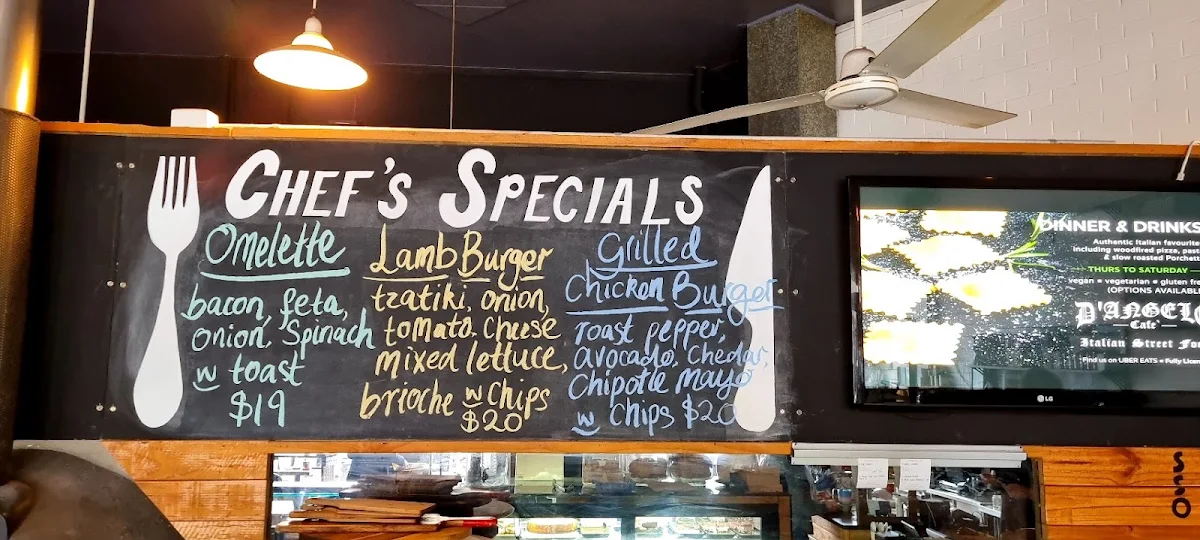 Menu, D'Angelo Cafè