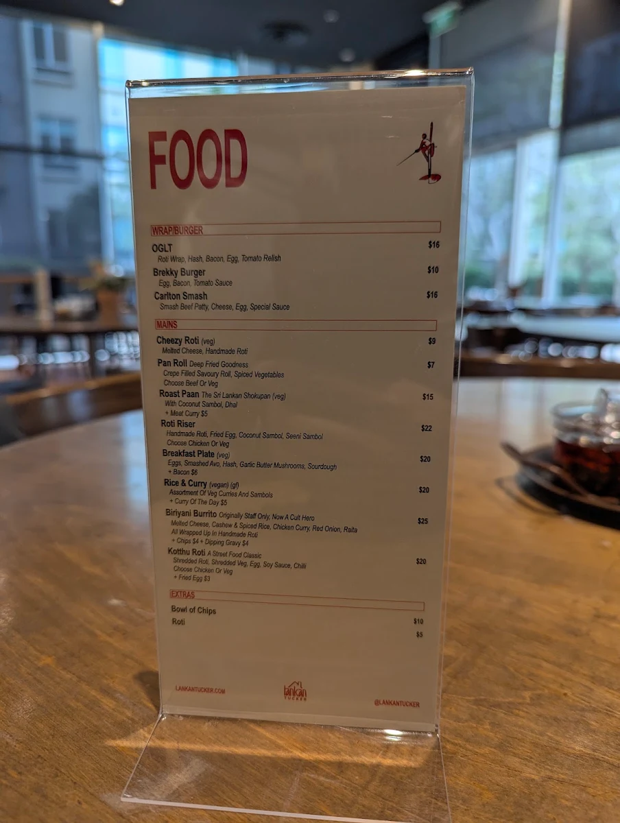 Menu, Lankan Tucker