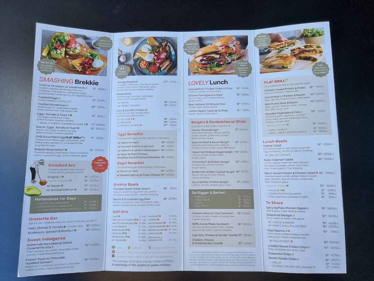 Menu, The Coffee Club