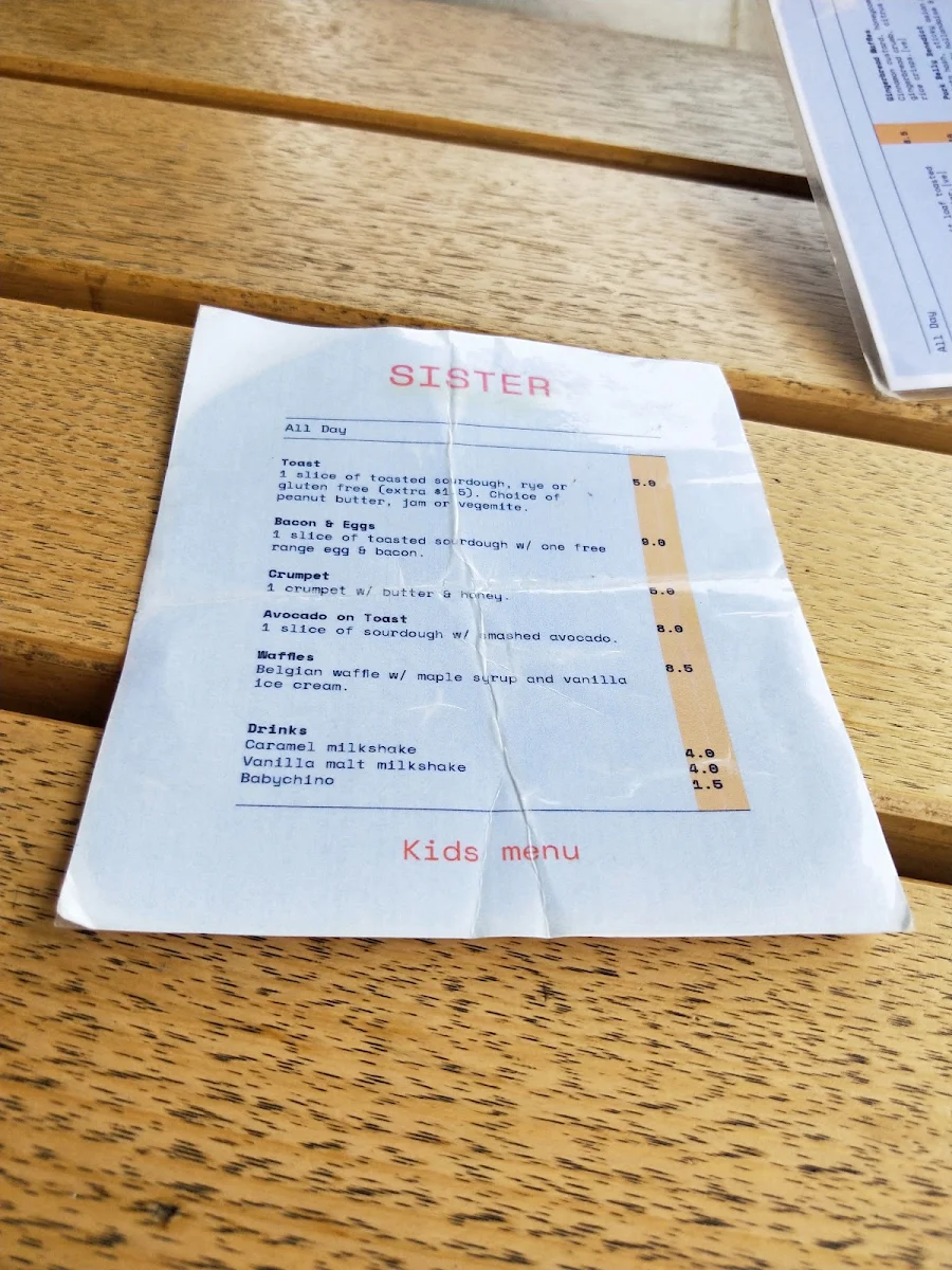 Menu, SISTER