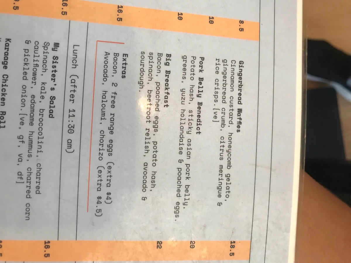 Menu, SISTER