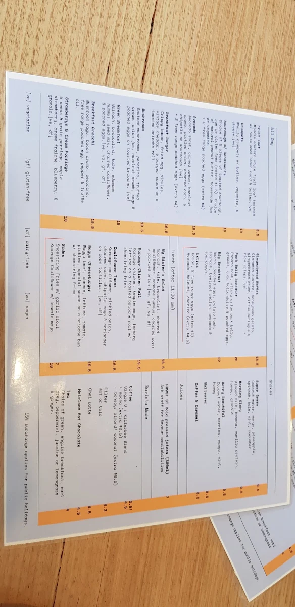 Menu, SISTER
