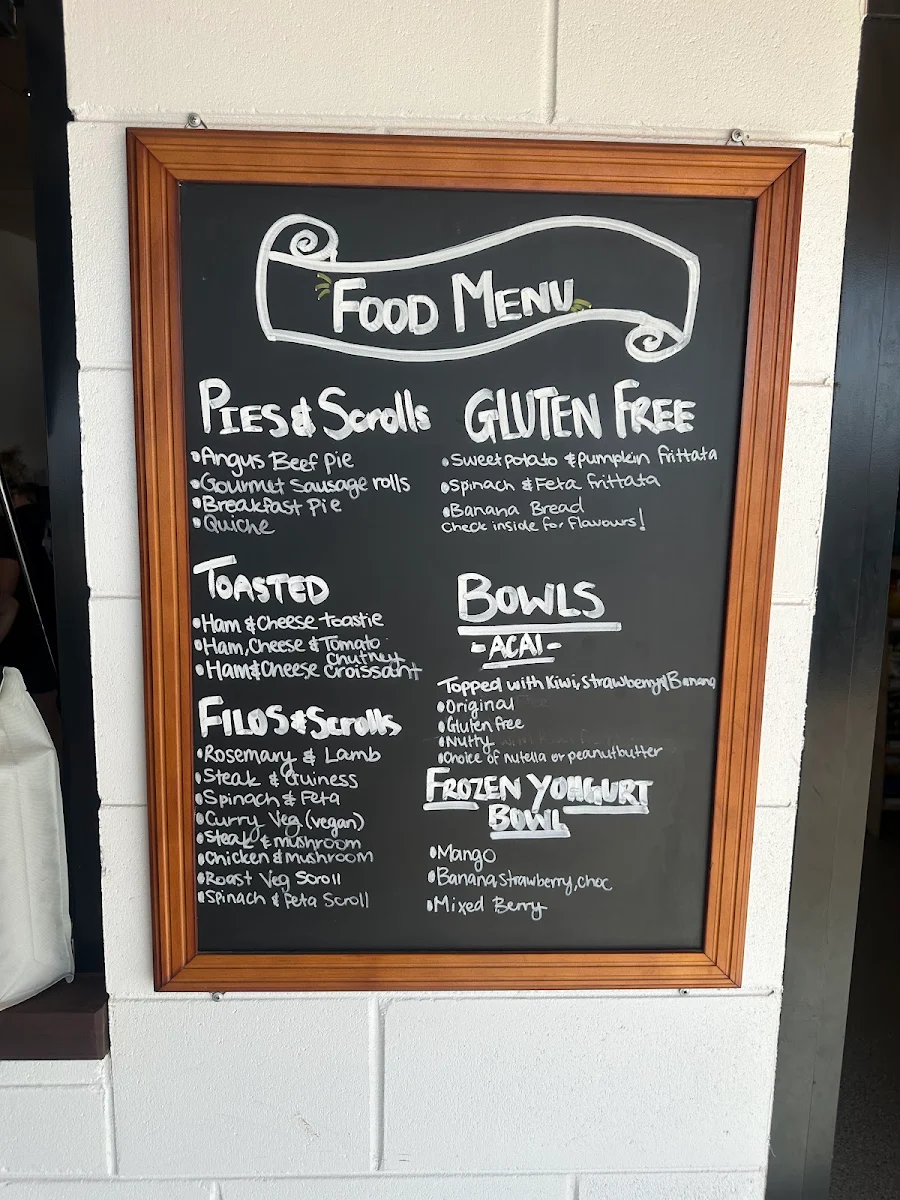 Menu, Earthbar Cafe & Emporium Rose Bay Beach Bowen