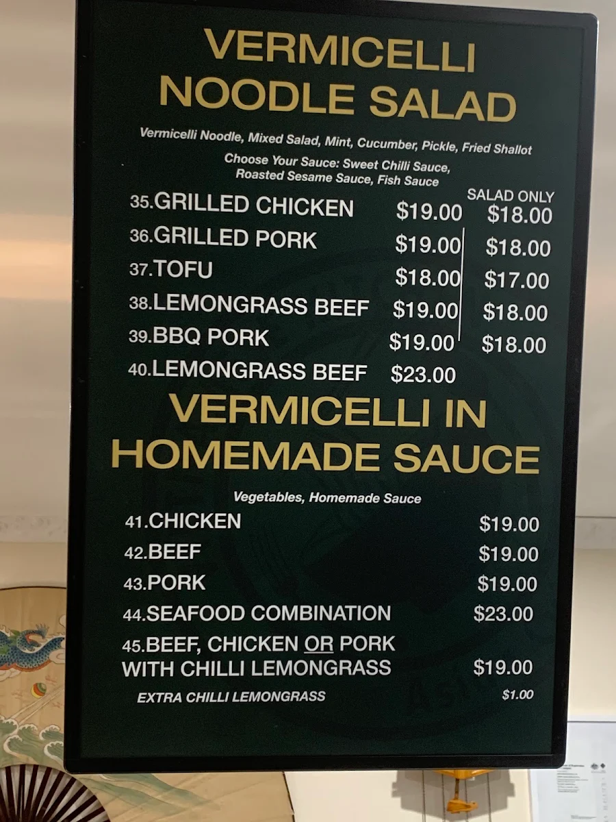 Menu, VIETNAMESE KITCHEN