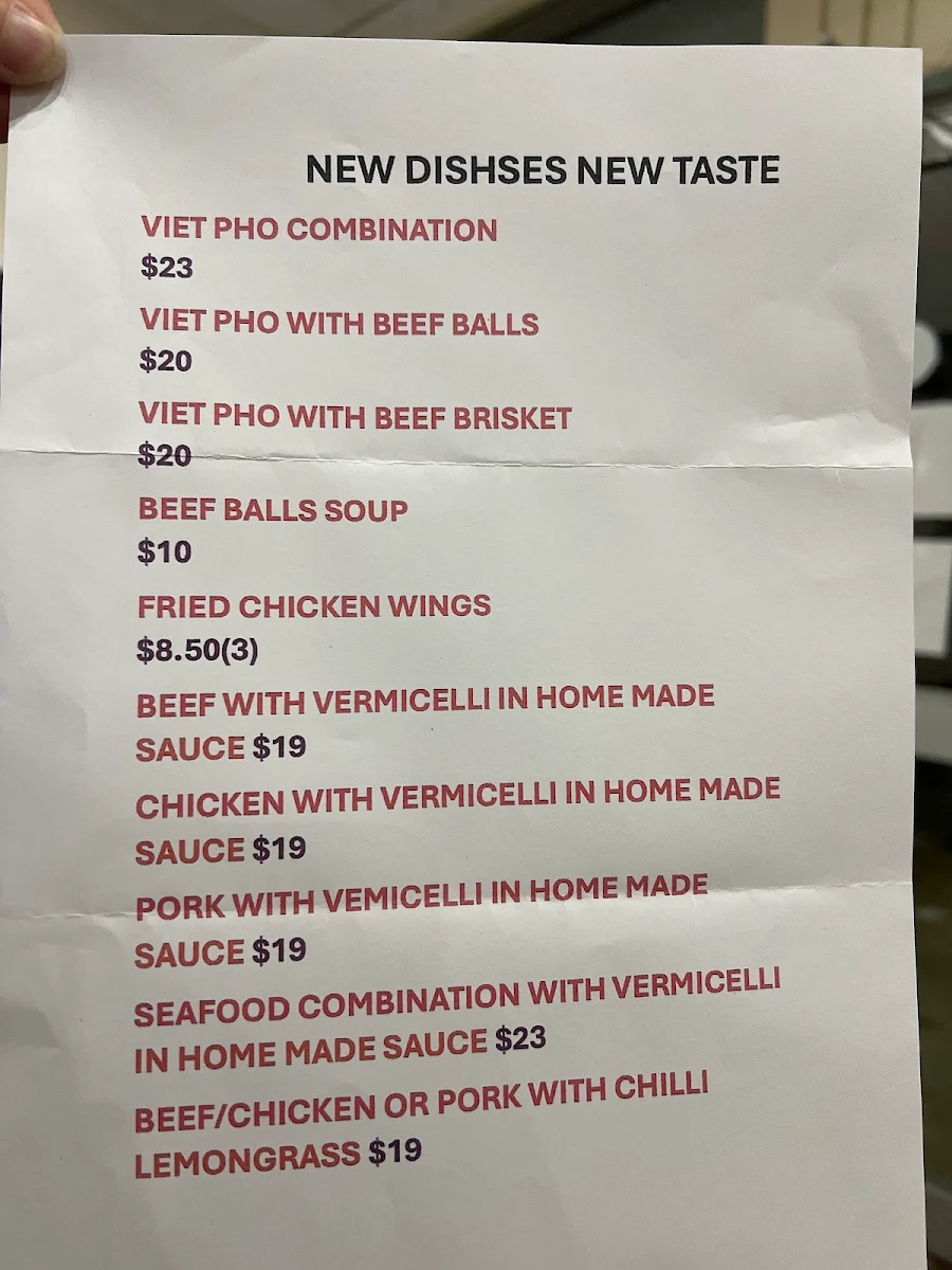 Menu, VIETNAMESE KITCHEN