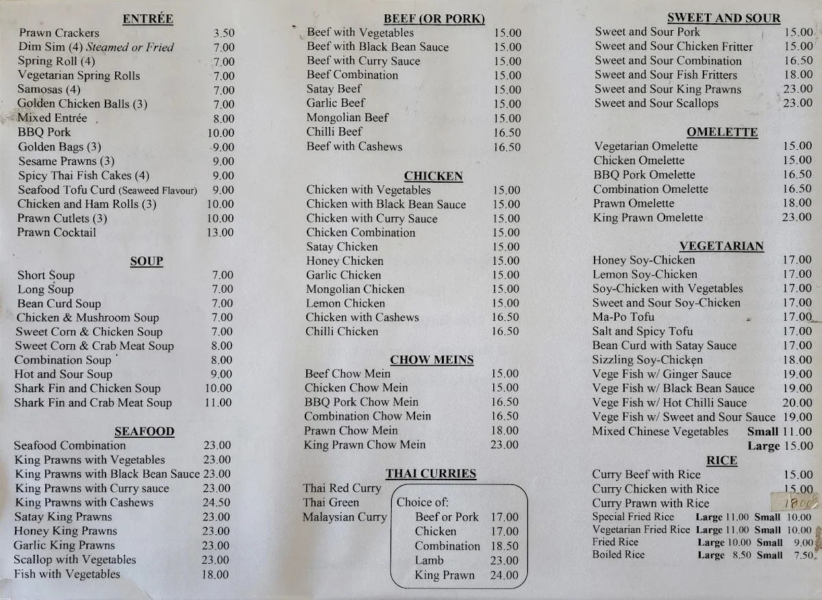 Menu, VIETNAMESE KITCHEN