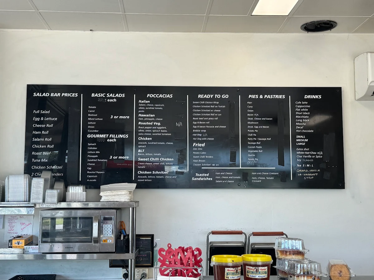 Menu, Darley Bakehouse