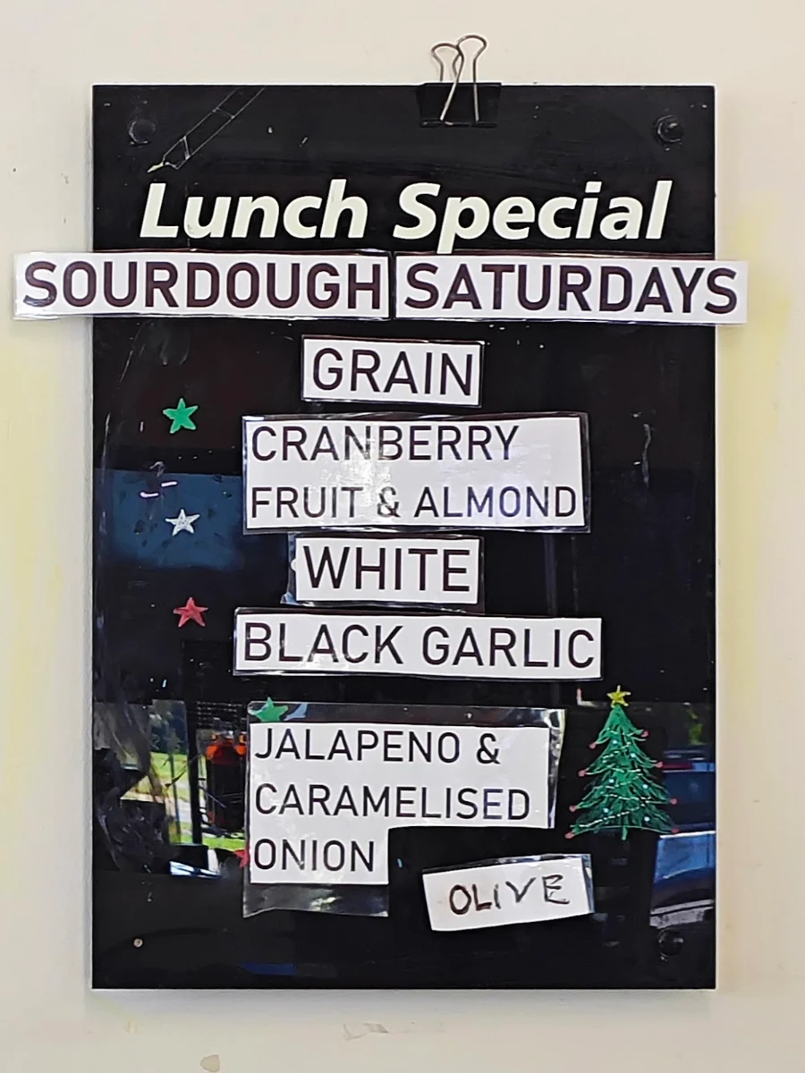 Menu, Darley Bakehouse