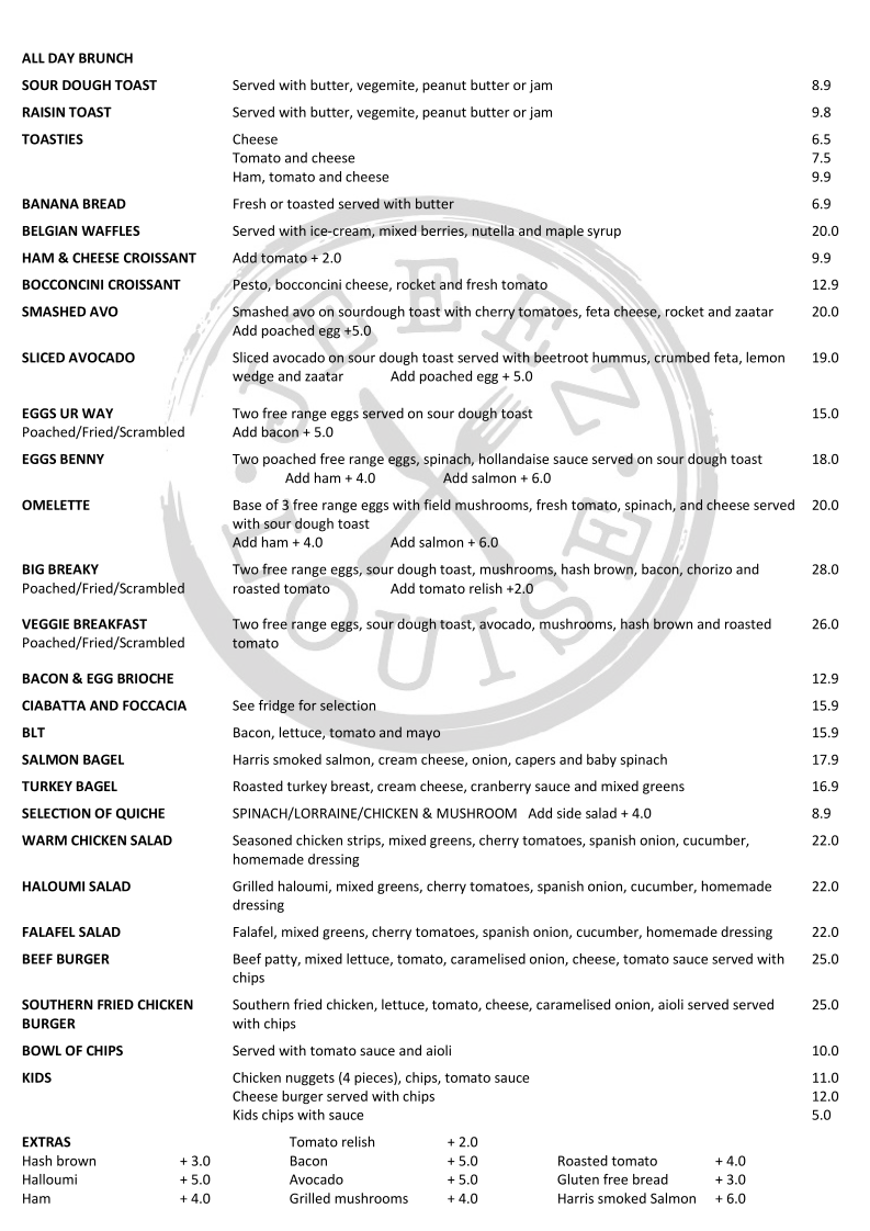 Menu, Jeeez Louise