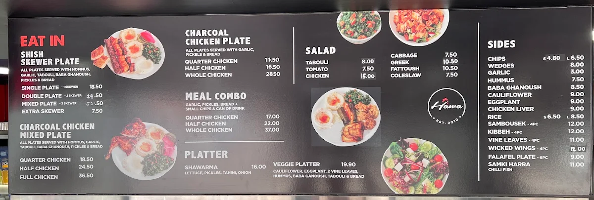 Menu, Hawa Chicken