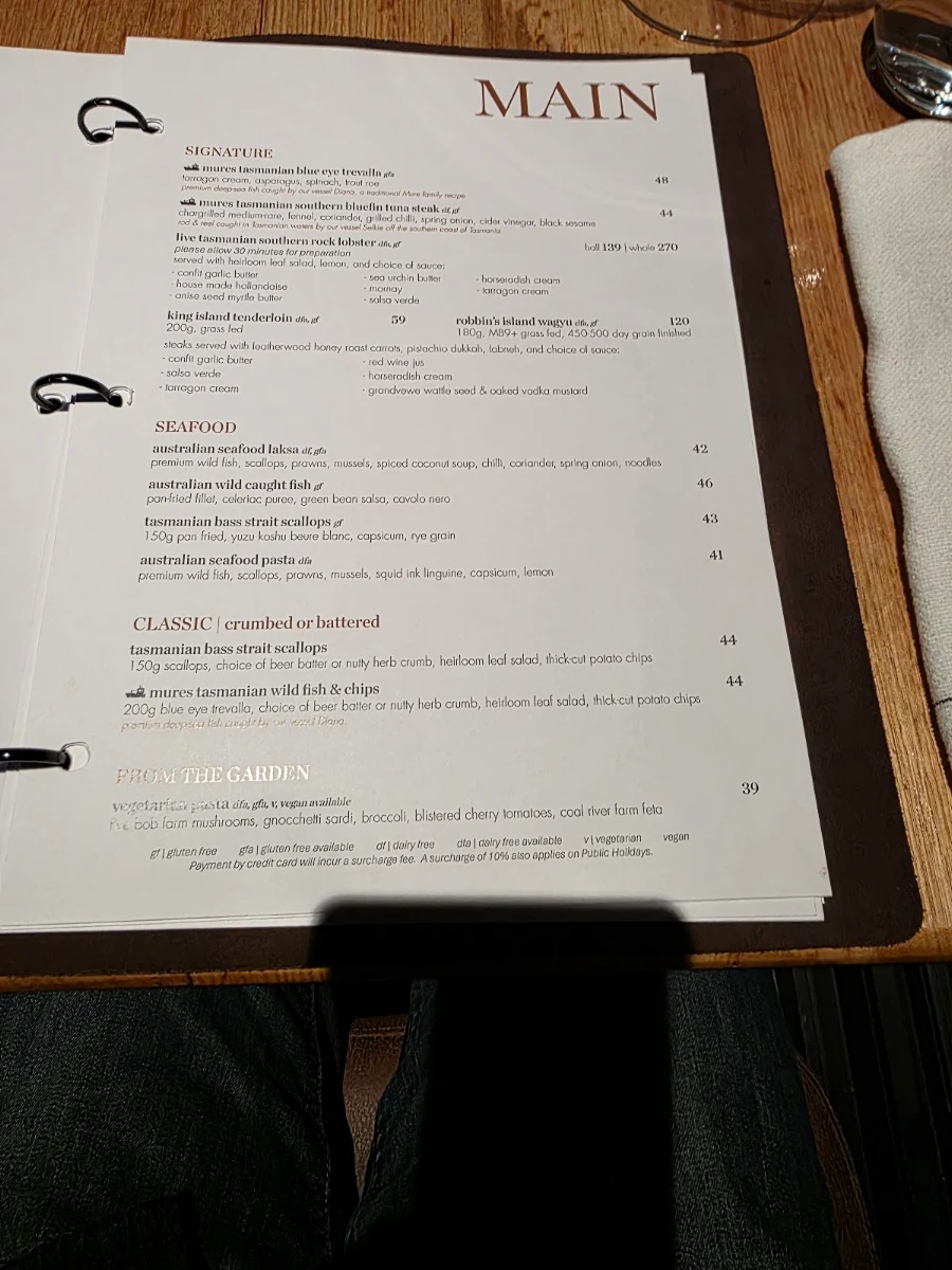 Menu, Mures Lower Deck
