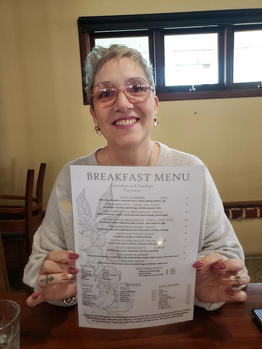 Menu, The Abbey