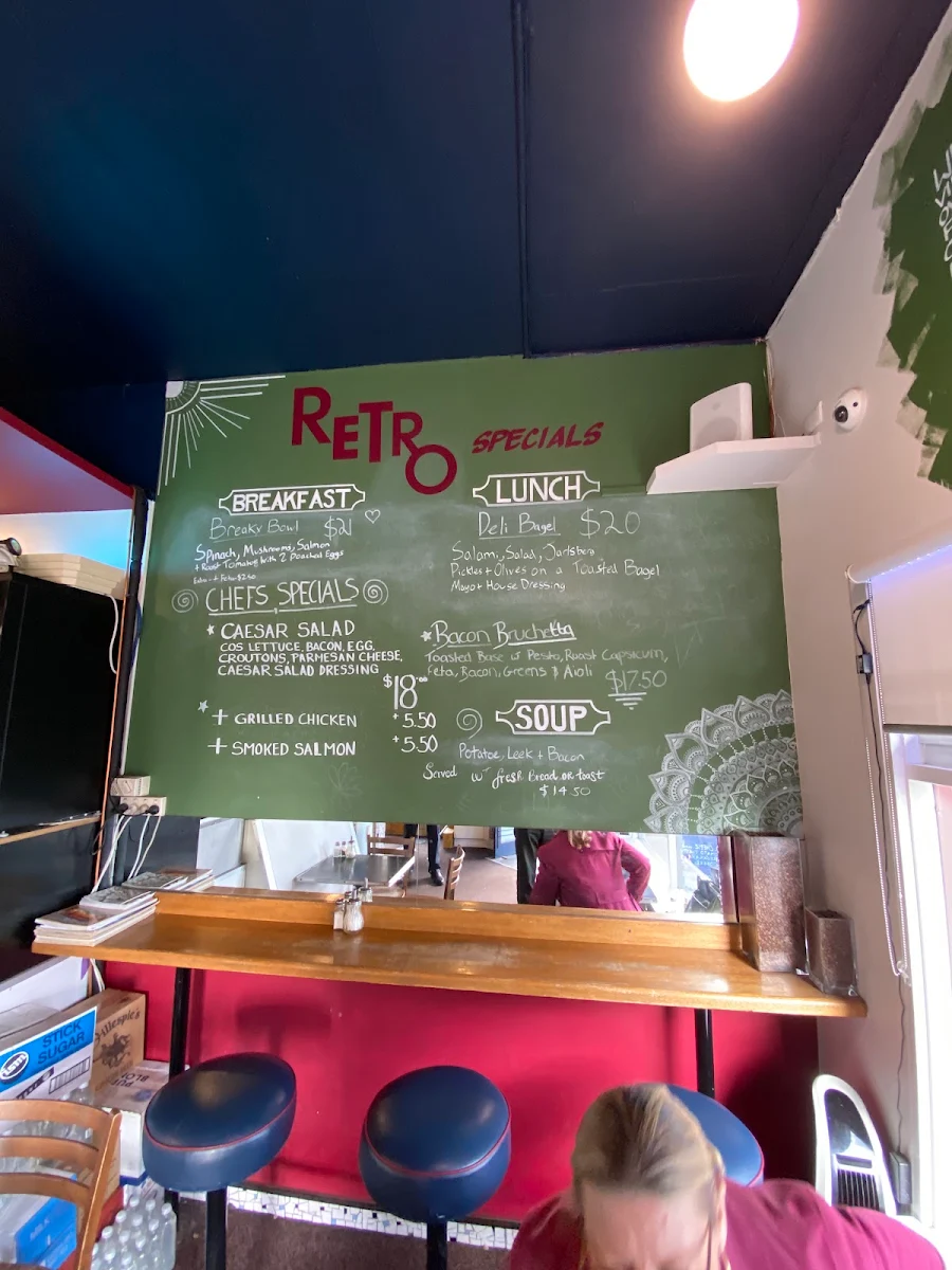 Menu, The Retro Cafe