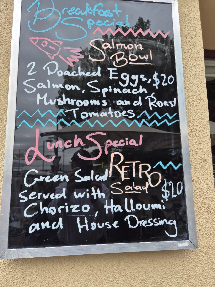 Menu, The Retro Cafe