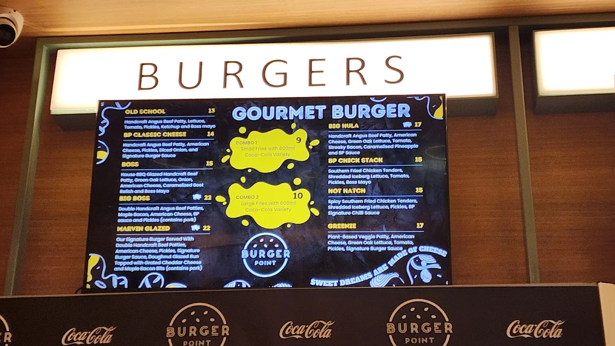 Menu, Burger Point Marsden Park