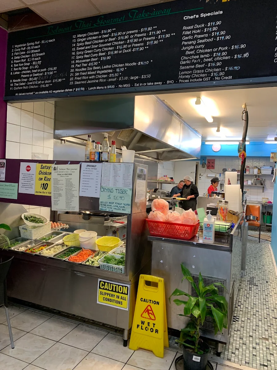 Menu, Belmont Gourmet Thai Take Away