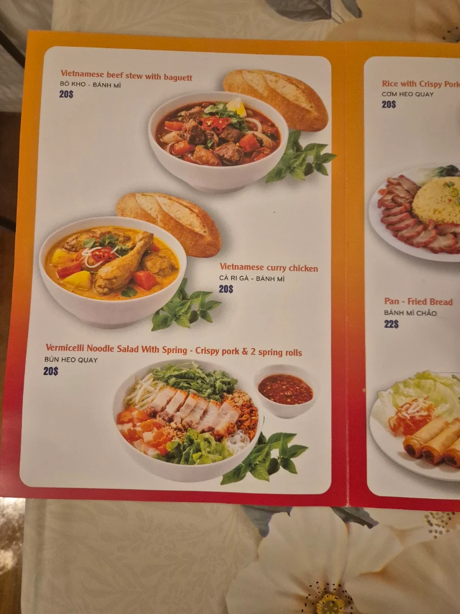 Menu, Mum's Pho Nundah