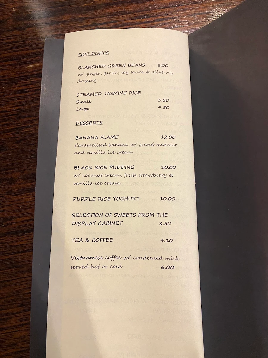 Menu, Mum's Pho Nundah