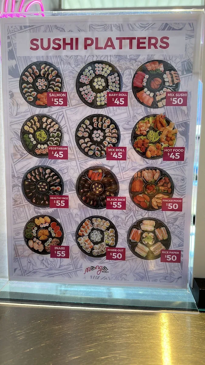 Menu, Manga Sushi Bondi Beach