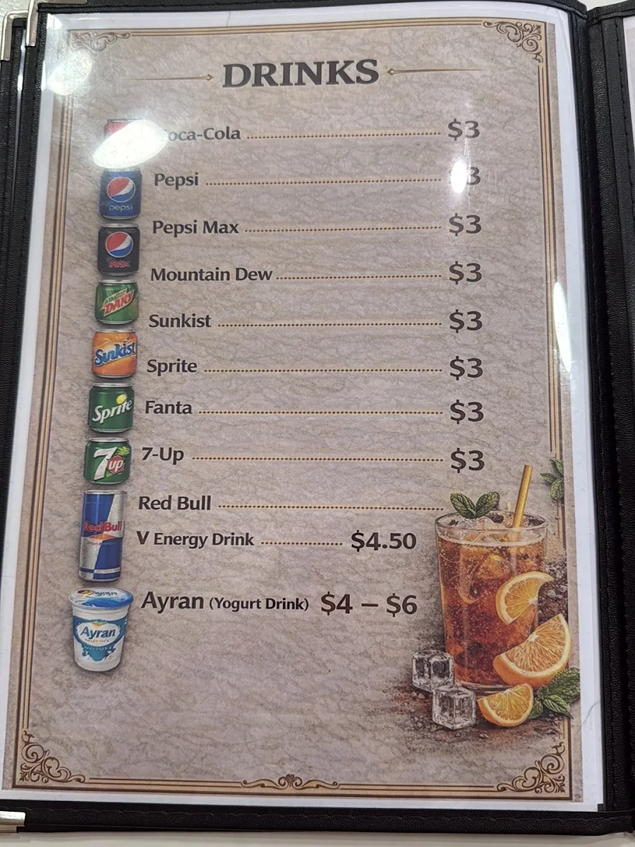 Menu, Charcoal Kebab