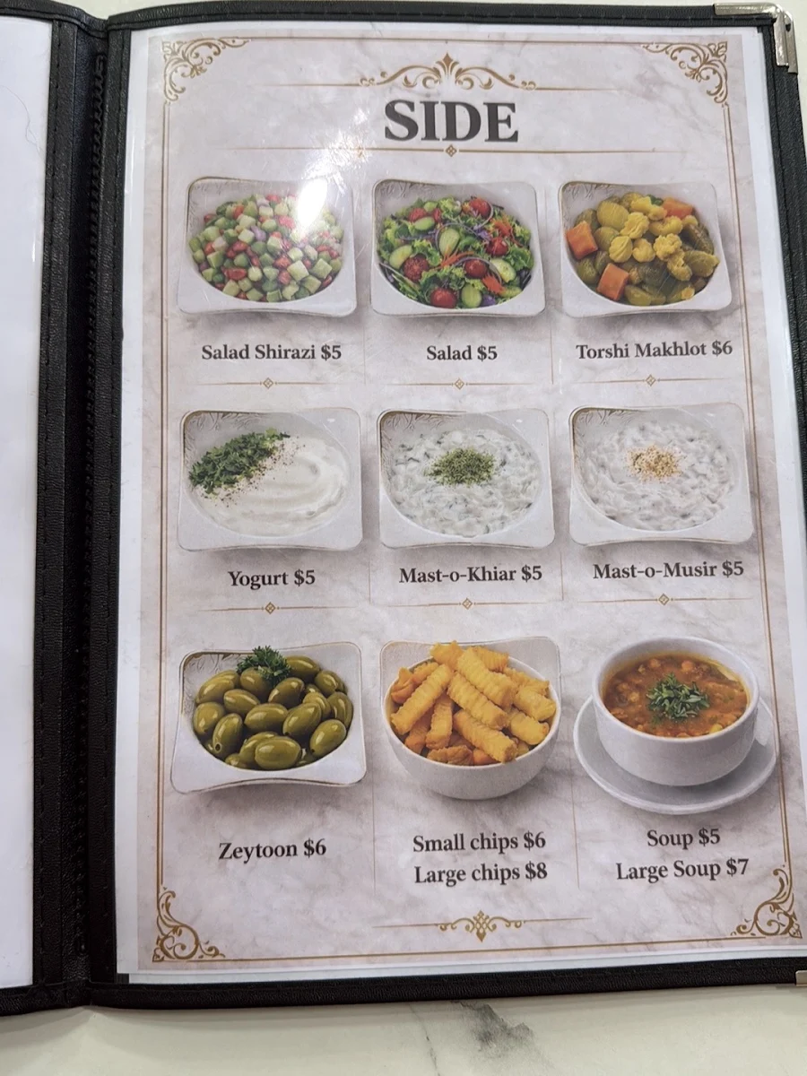 Menu, Charcoal Kebab