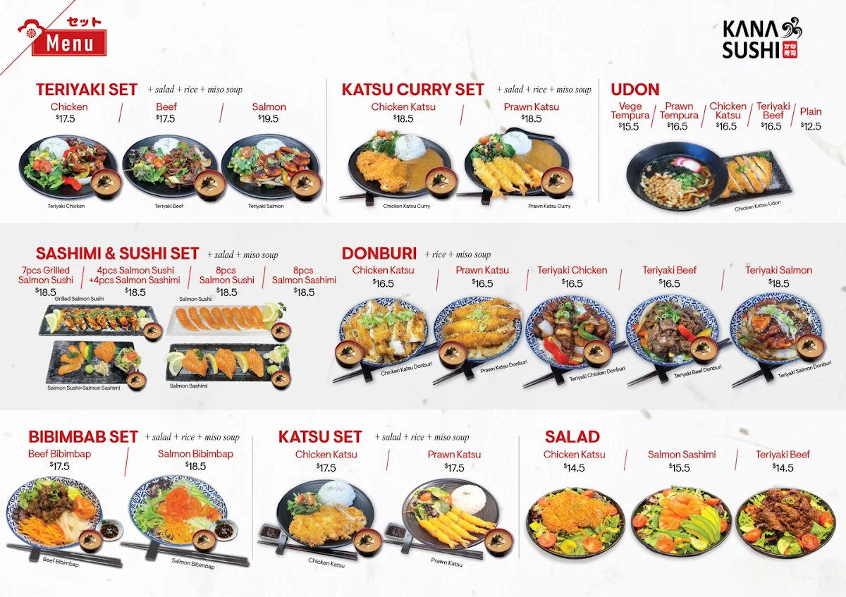 Menu, Kana Sushi East Ryde & Fox and Bird Cafe