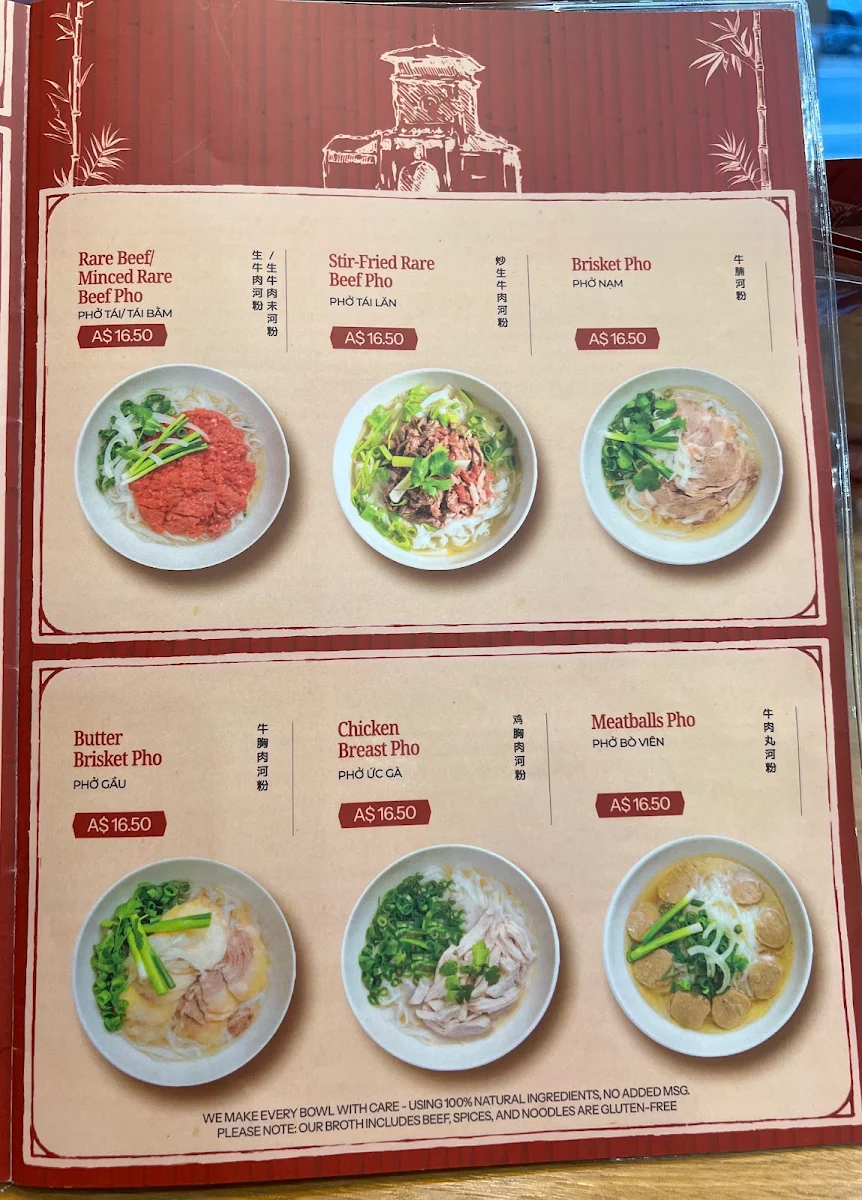 Menu, Pho GANH by TRAN MINH (PHO MINH PASTEUR)