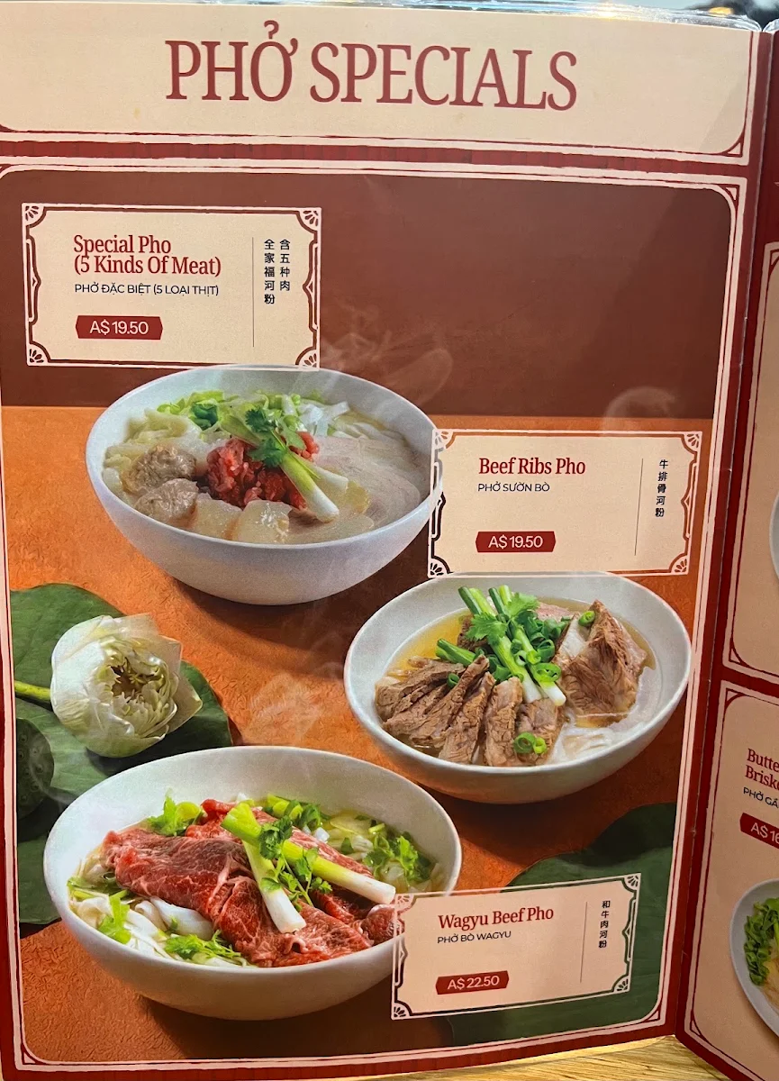 Menu, Pho GANH by TRAN MINH (PHO MINH PASTEUR)