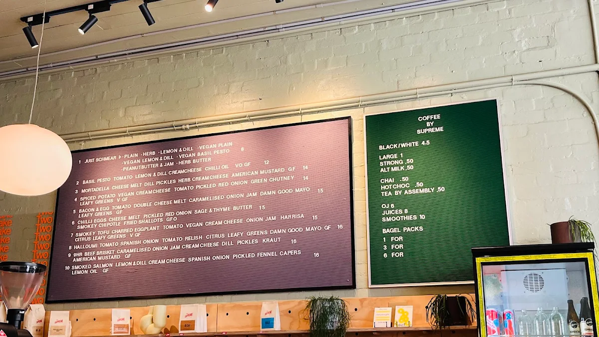 Menu, TAKE TWO BAGELS